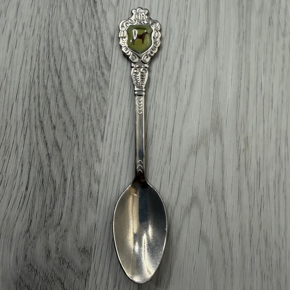 Tennessee Souvenir Spoon Enamel Walking Horse Ornate Silver Tone